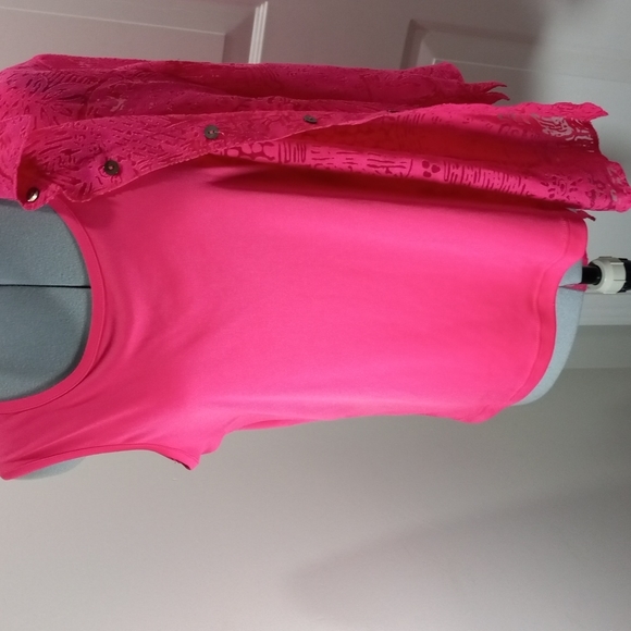 White Stag Hot Pink See threw with matching Tank Sz M/L - Picture 5 of 7